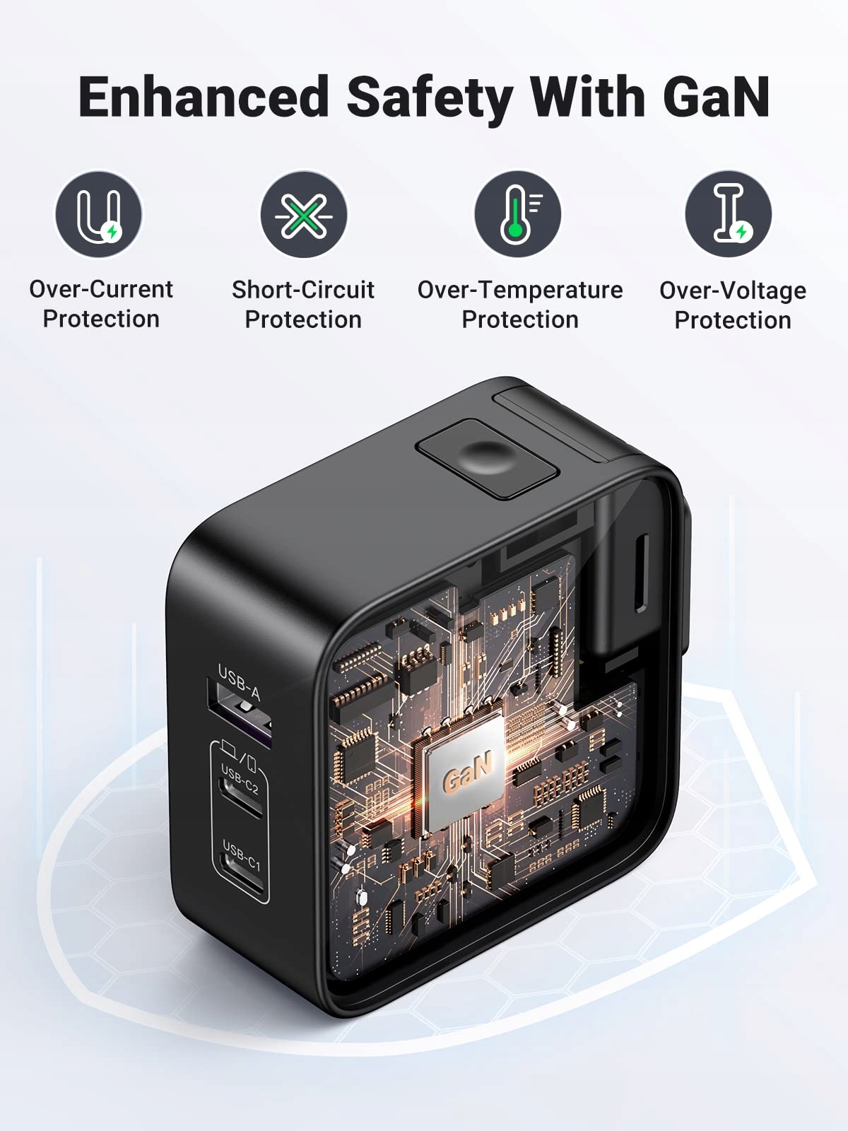UGREEN Nexode 65 W USB C ładowarka GaN zasilacz sieciowy 3-portowa — miniatura 7