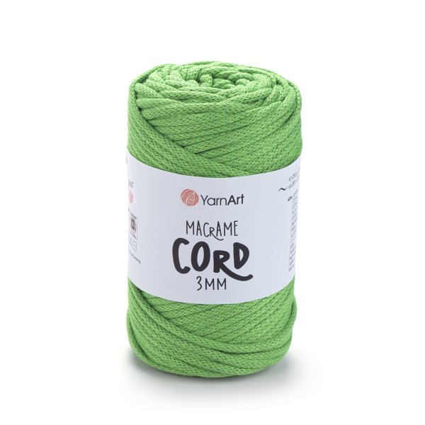 YarnArt Macrame Cord 3mm 802 zelený makramé provázek, sada 4 x 250 g 85 m