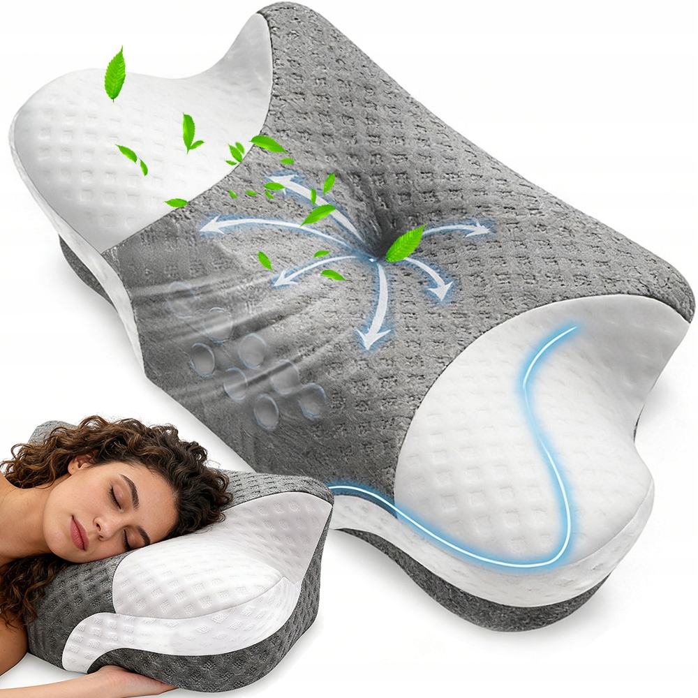 Poduszka Do Spania Motylek Ortopedyczna Ergonomiczna Z Pianki Memory Foam