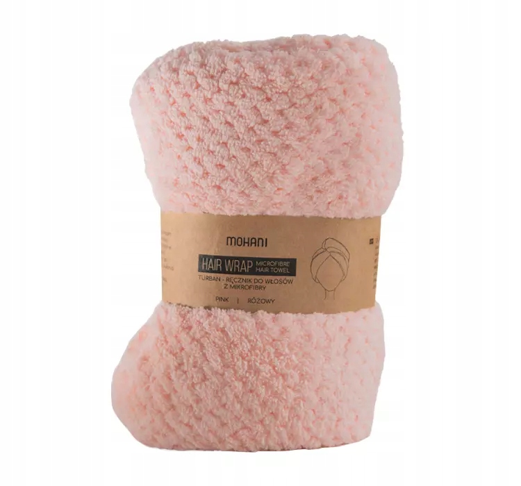 MOHANI TURBAN RĘCZNIK DO WŁOSÓW BIAŁY RÓŻOWY Stan opakowania oryginalne