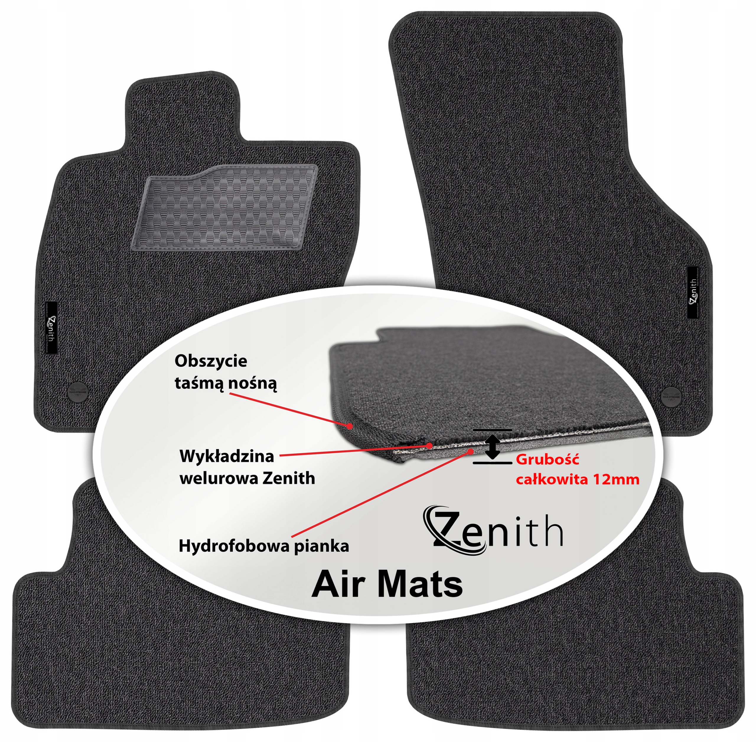 Seat Leon III 2013-2019 Velúrové koberčeky do auta Zenith Air Mats