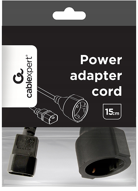 Adapter zasilający Gembird PC-SFC14M-01 IEC320 C14/ SCHUKO (F) 15cm x6 Waga produktu z opakowaniem jednostkowym 0.13 kg