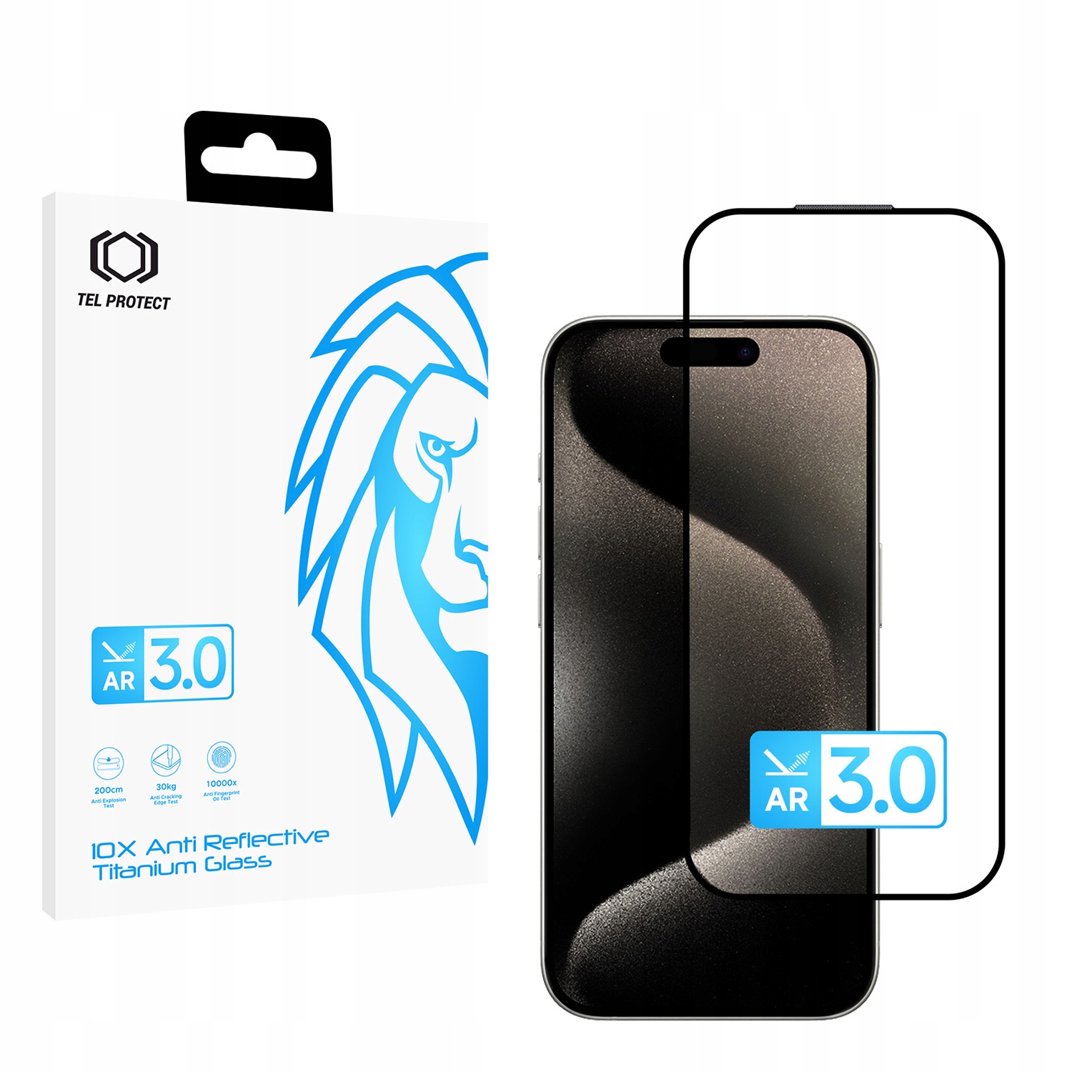 Tvrdené sklo 10X Ar 3.0 AntiReflective Titanium Glass pre iPhone 15 Pro