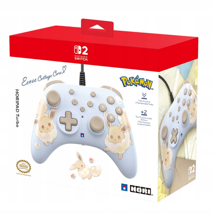 Hori SWITCH2 Drátový ovladač Turbo Eevee Cottage Core