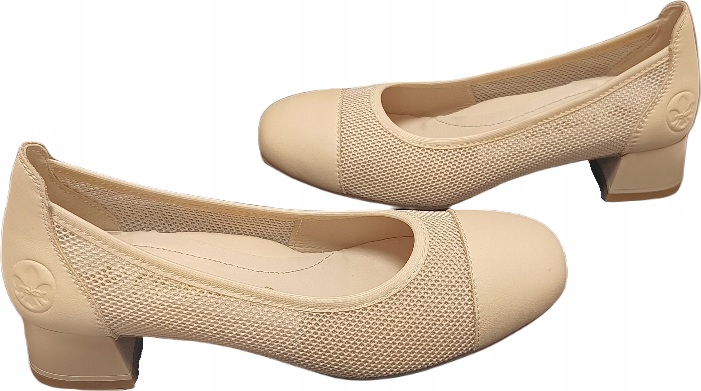 Pohodlné kožené lodičky Rieker 45065-80 podpatek VEL.38