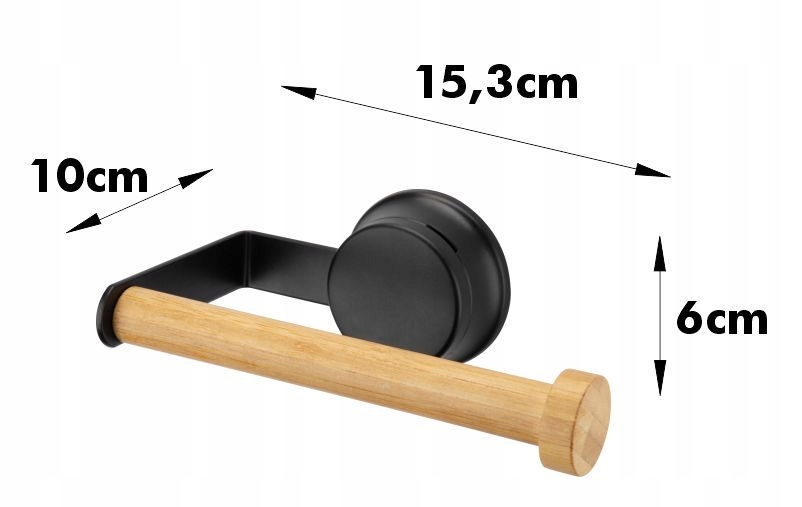 UCHWYT NA PAPIER Z PRZYSSAWKĄ CZARNY BAMBUS MAXIM Kod producenta 5902869251270
