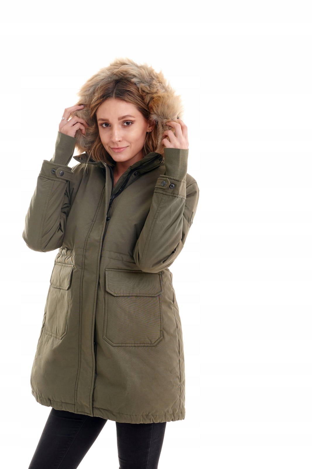 Dámská zimní bunda Wrangler Long Parka Utility Green W4Q6V4G21 Xs