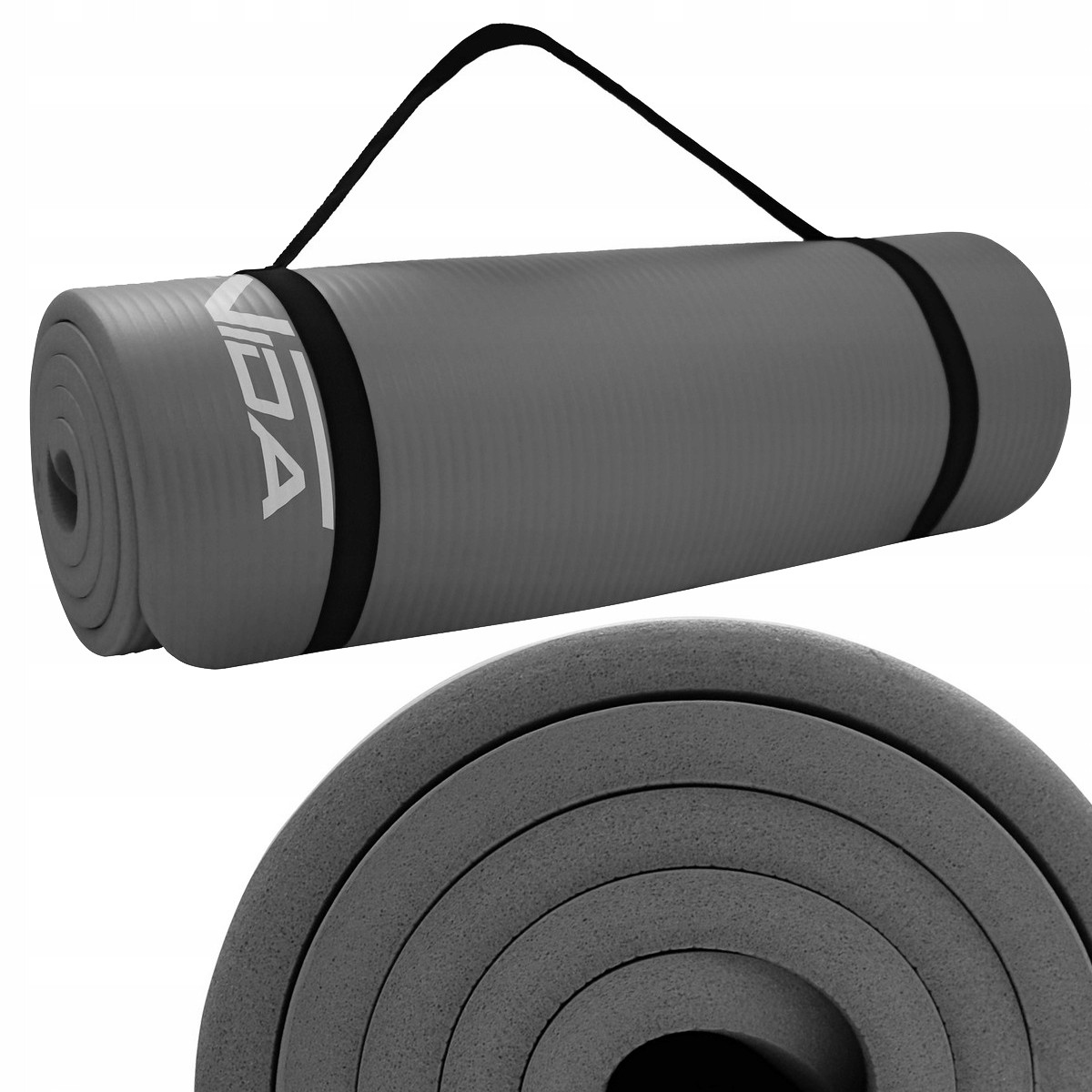 

Szara Mata Treningowa Do Ćwiczeń Fitness Jogi 1,5