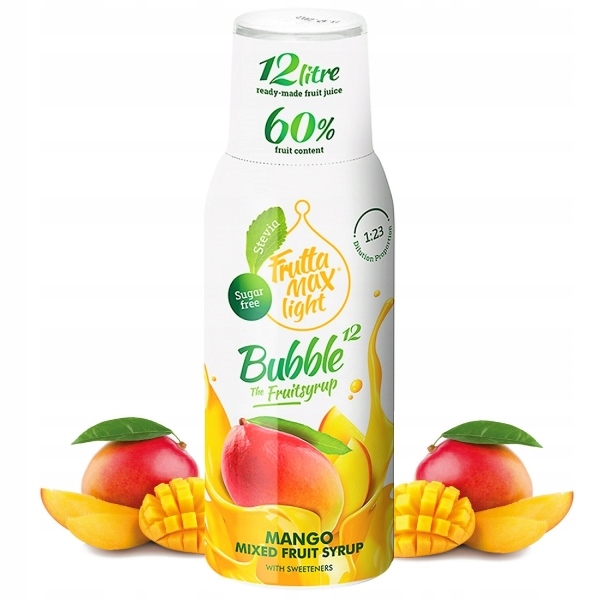 FruttaMax LIGHT SYROP KONCENTRAT DO SATURATORÓW SMAK MANGO NA 12l EAN (GTIN) 5998571760131