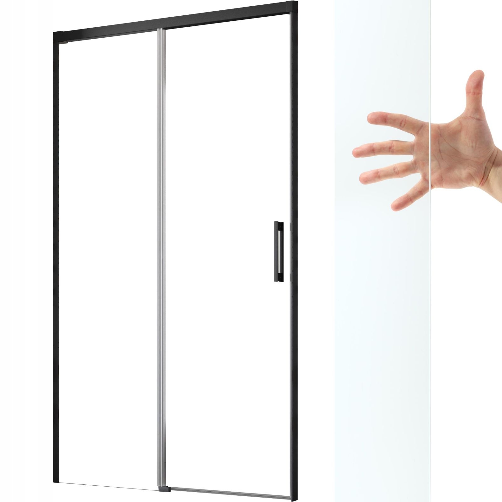 Radaway Idea Black Dwj drzwi wnękowe 100 L czyste