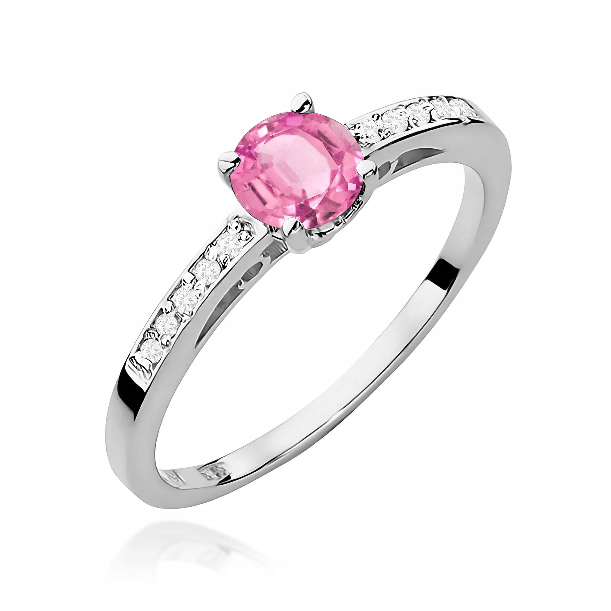 Zlatý Prstýnek 585 Zásnubní Brilianty A Růžový Topaz Gravírování Bonus r20