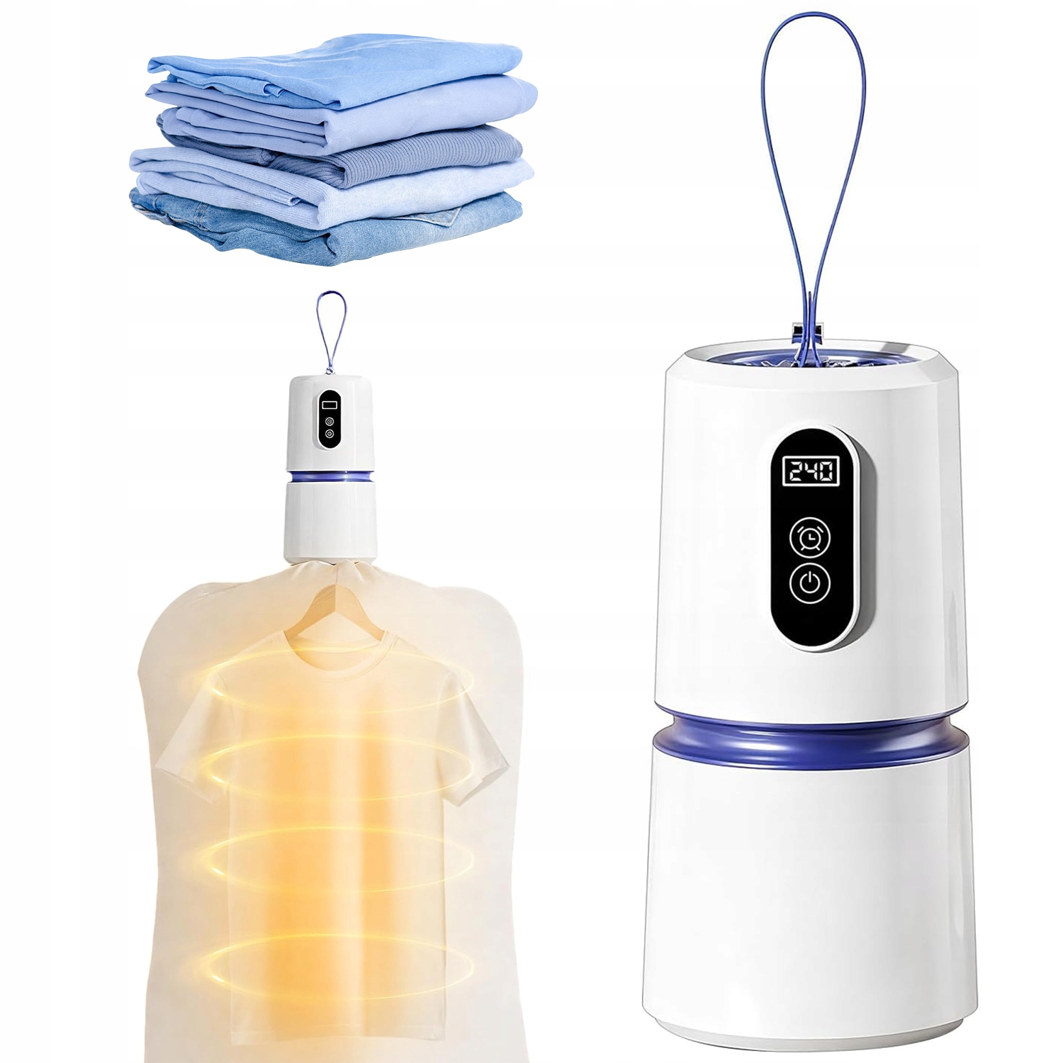 Levně Přenosná Elektrická Sušák Na Prádlo Mini S Časovačem, Kompaktní A Skládací