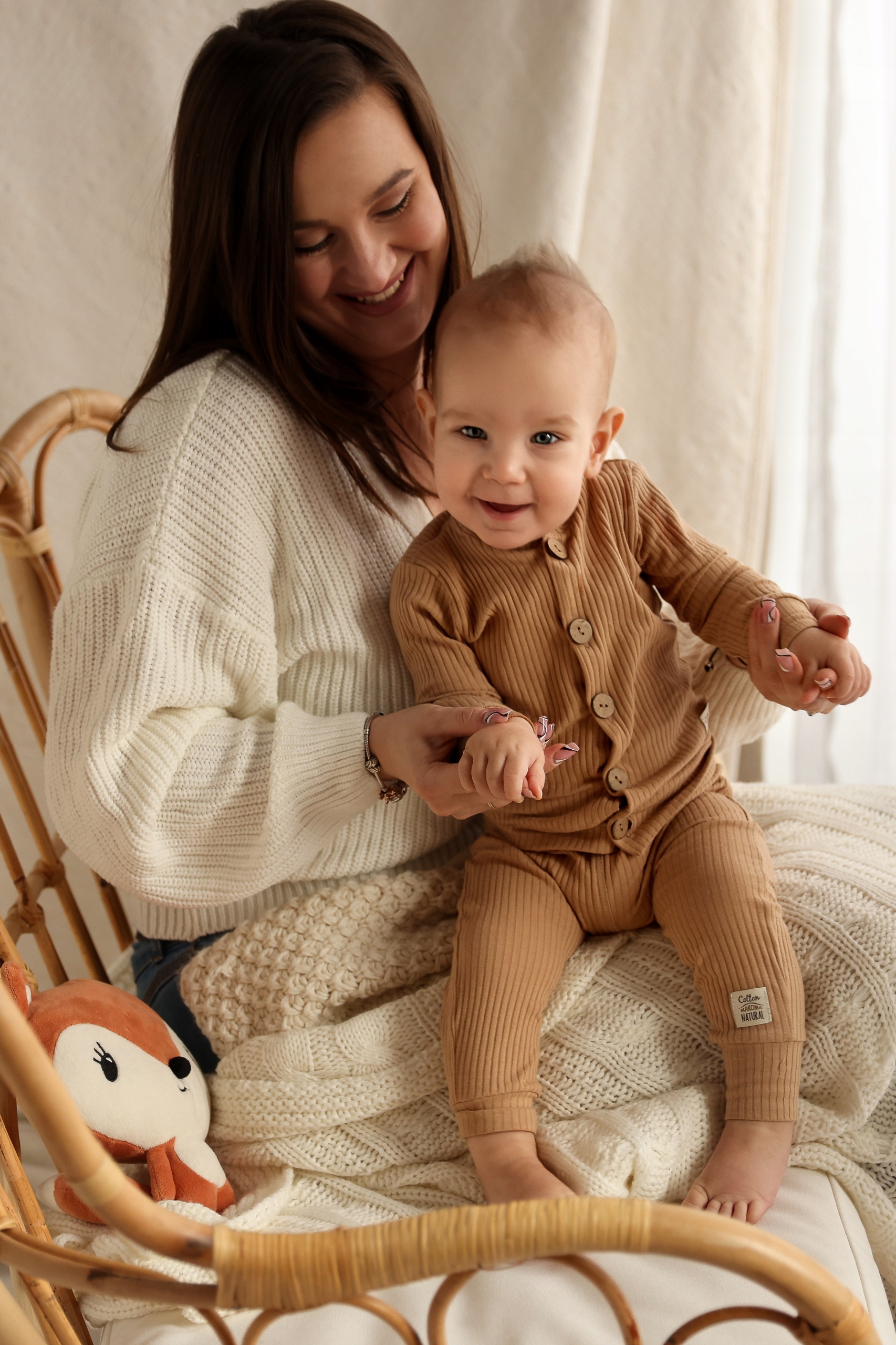 Bluza niemowlęca kaftanik bawełna prążek Makoma Harmony Natural Latte 68 cm Marka Makoma