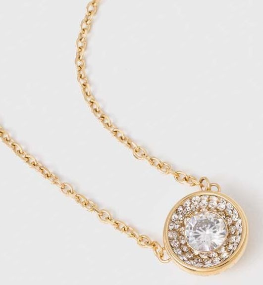 Elegantní Náhrdelník Guess Solitaire Zlatý, Originální S Krystalem, Sada