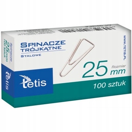 

Spinacz trójkątny 25mm (100szt.) GS180-A Tetis