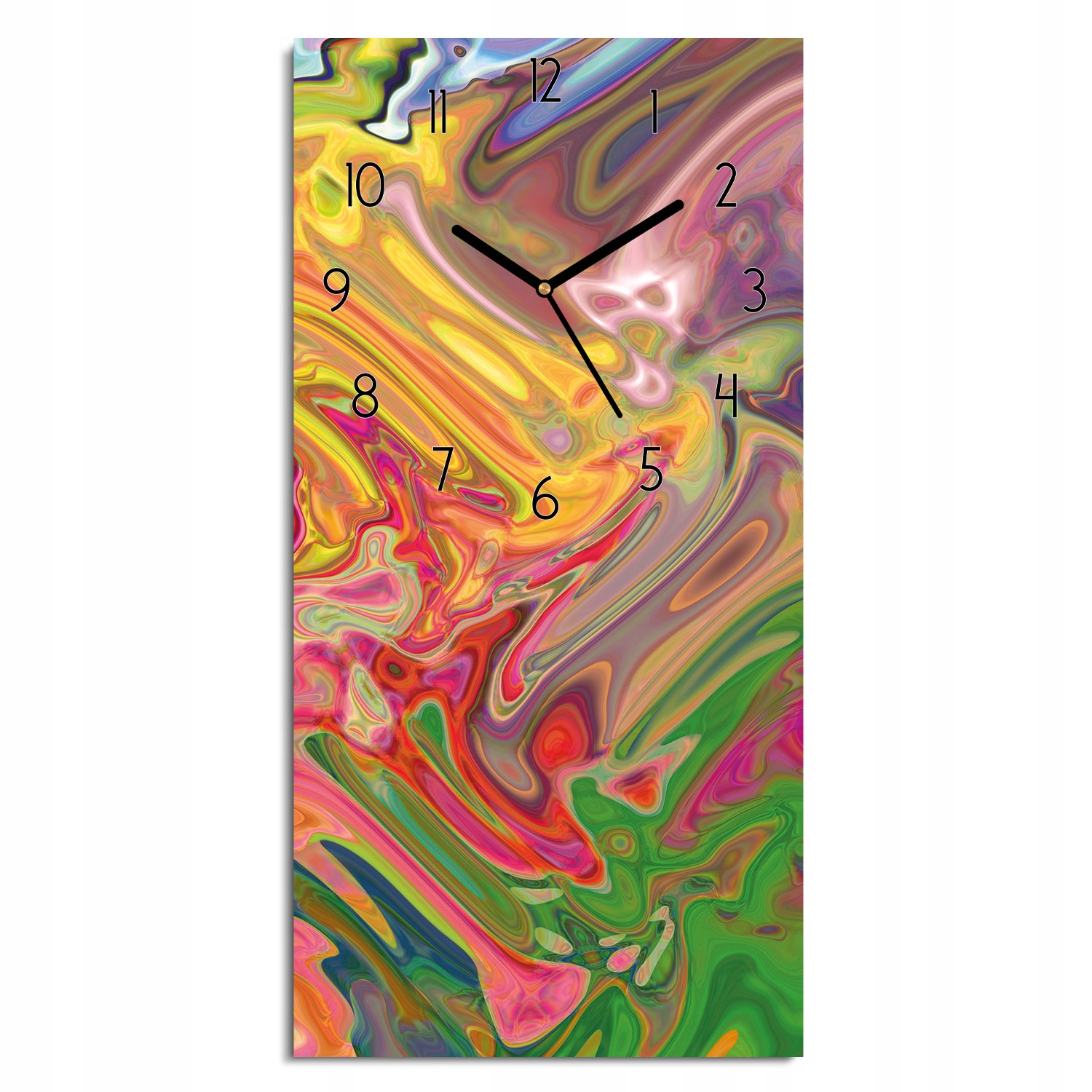 hodiny s grafikou Farebná abstrakcia 30x60 ozdobné