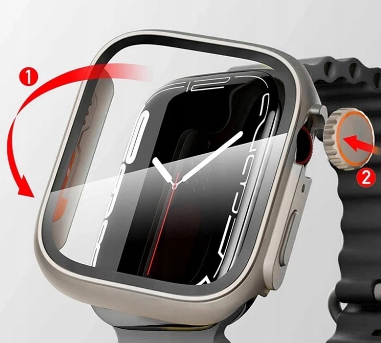 Etui Ochronne + Wbudowane Szkło / 2w1 do Apple Watch 7 8 9 / 45mm Marka Inna