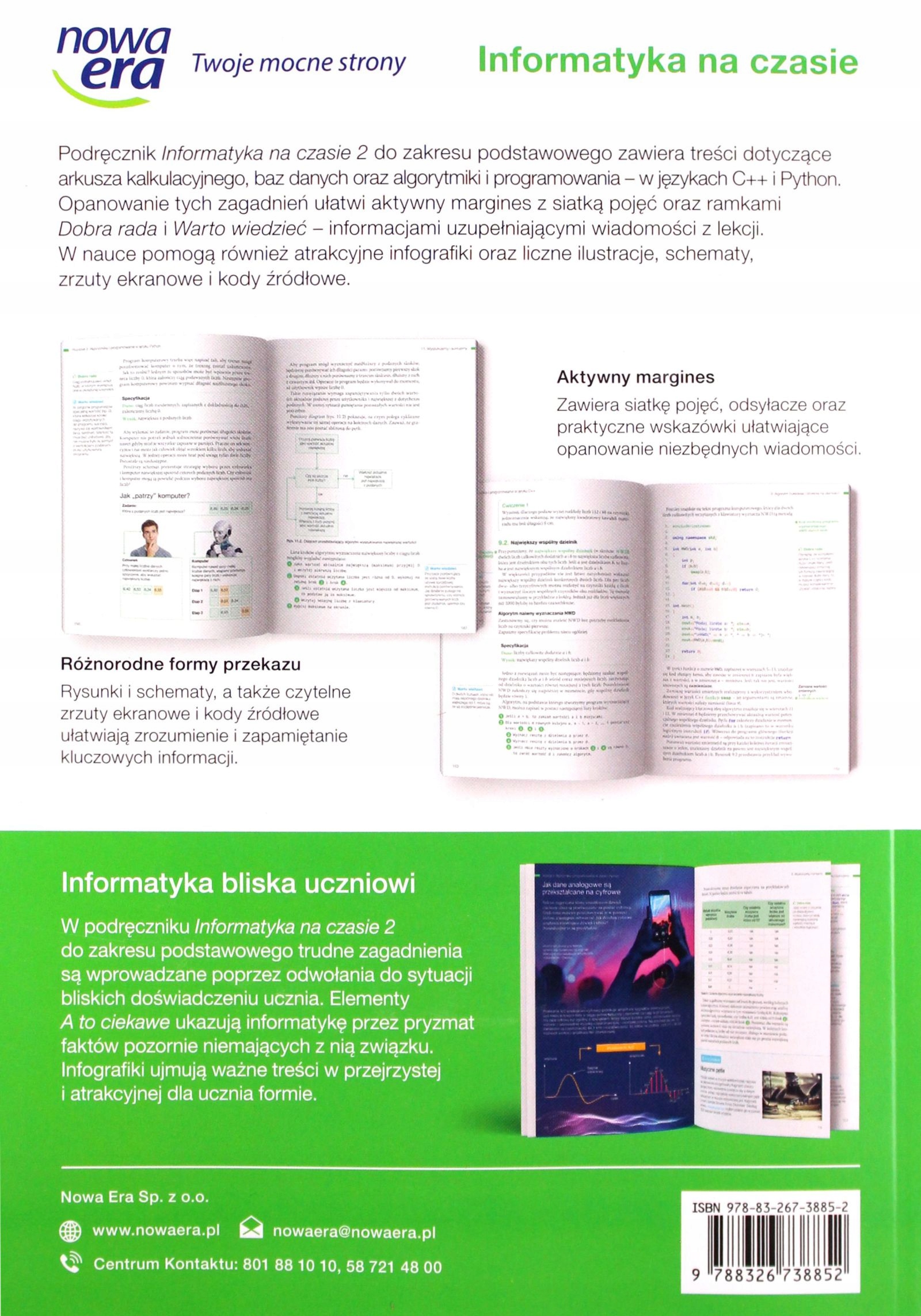 NOWE INFORMATYKA NA CZASIE ERA PODRĘCZNIK 2 LICEUM Stan opakowania oryginalne