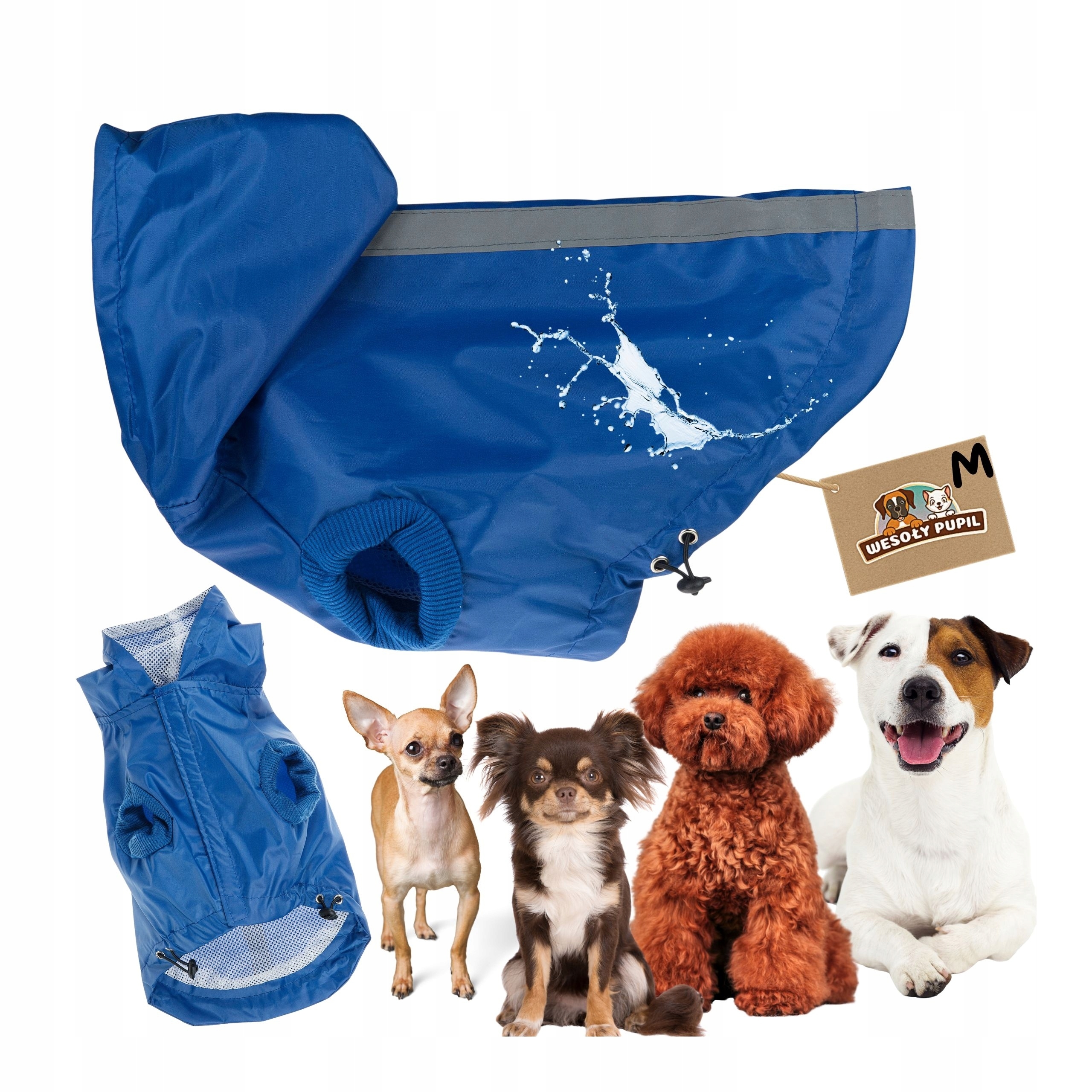 Nepromokavé oblečení pro malého psa, nepromokavá bunda Proti Dešti, velikost M