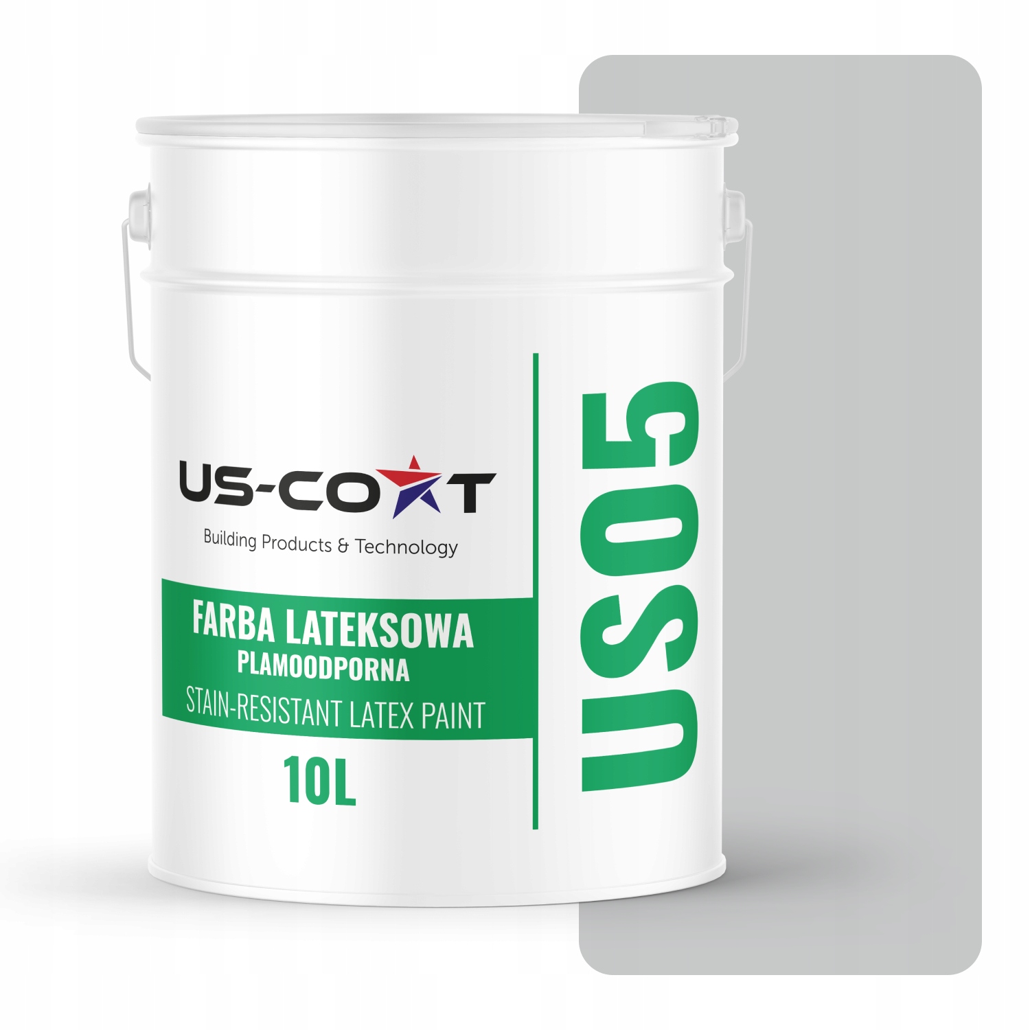 Latexová Farba Odolná Voči Škvrnám Šedá Svetlá H1061 10L Matná Na Stropné Steny