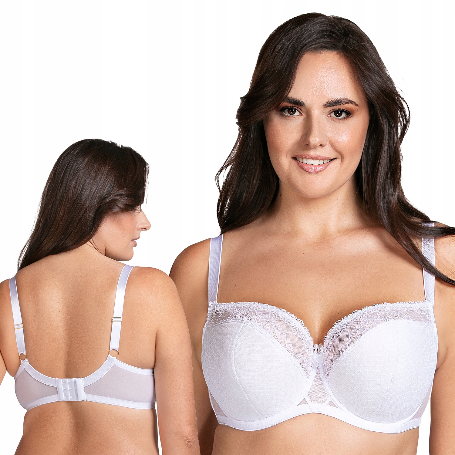 Vivisence 1078 bílá krajka Polovyztužená podprsenka Semi Soft 80E