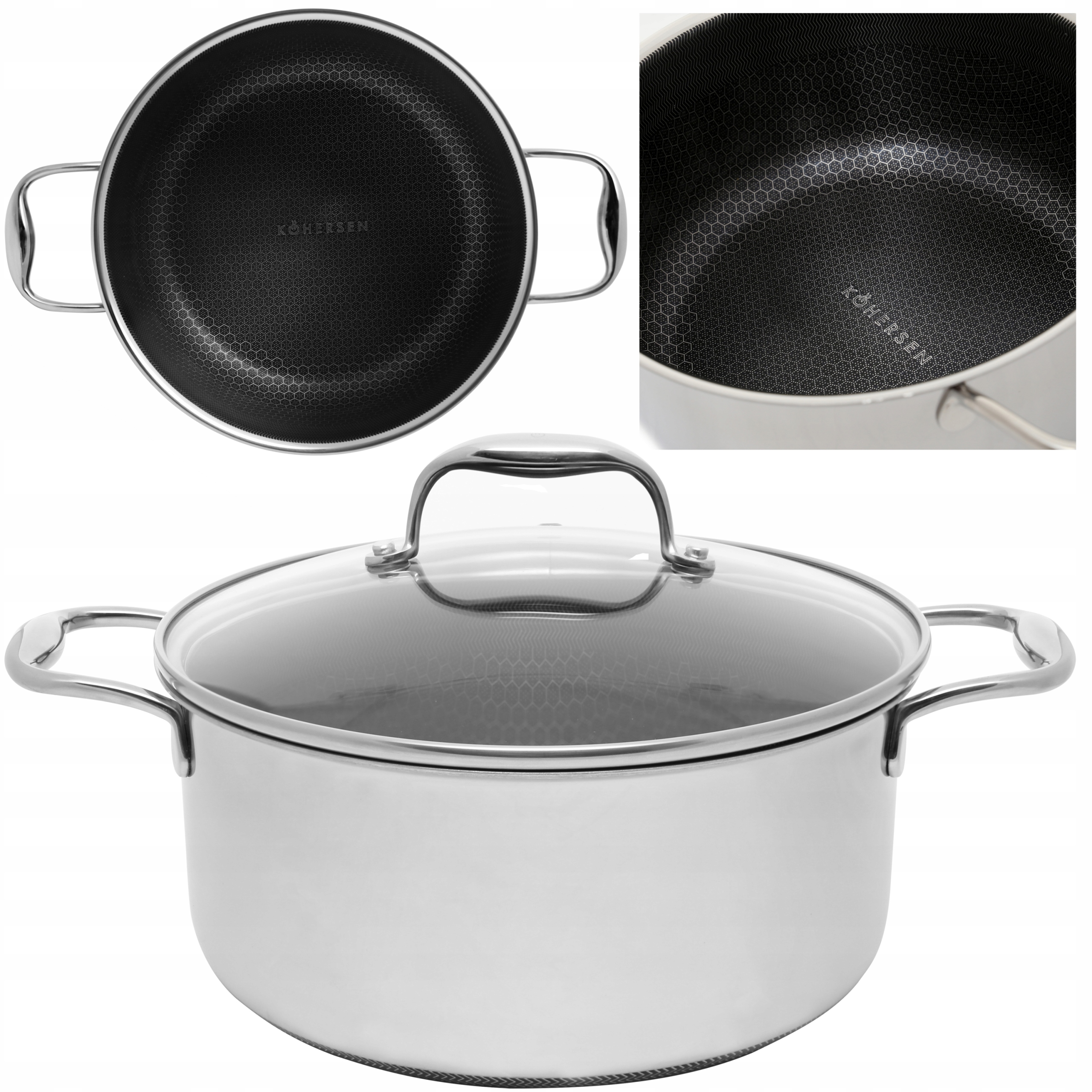 Garnek Indukcja z Powłoką Nieprzywierającą z Pokrywką Kohersen 24 cm