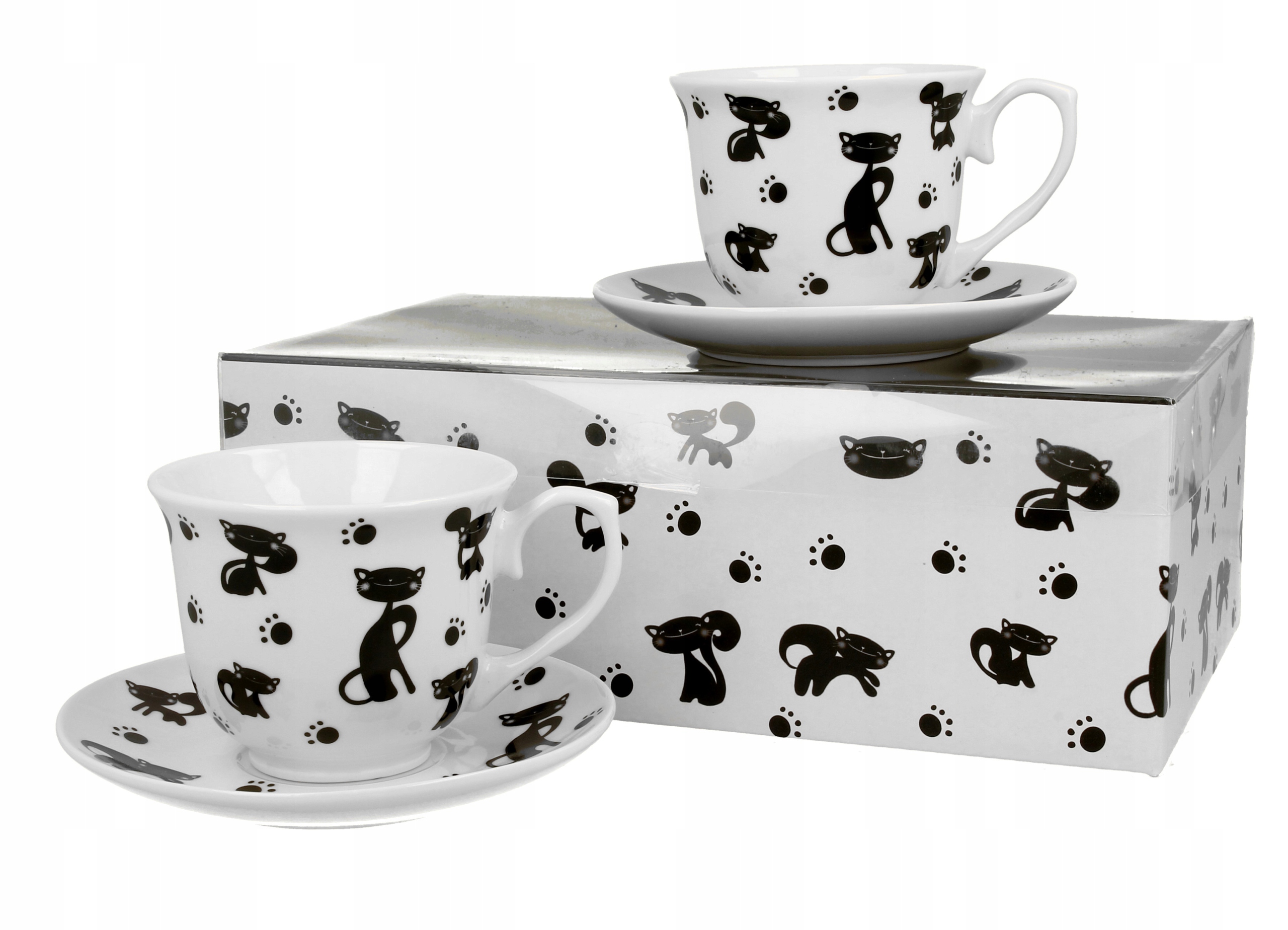 

Filiżanki 220ml. komplet 2 szt. Koty czarne