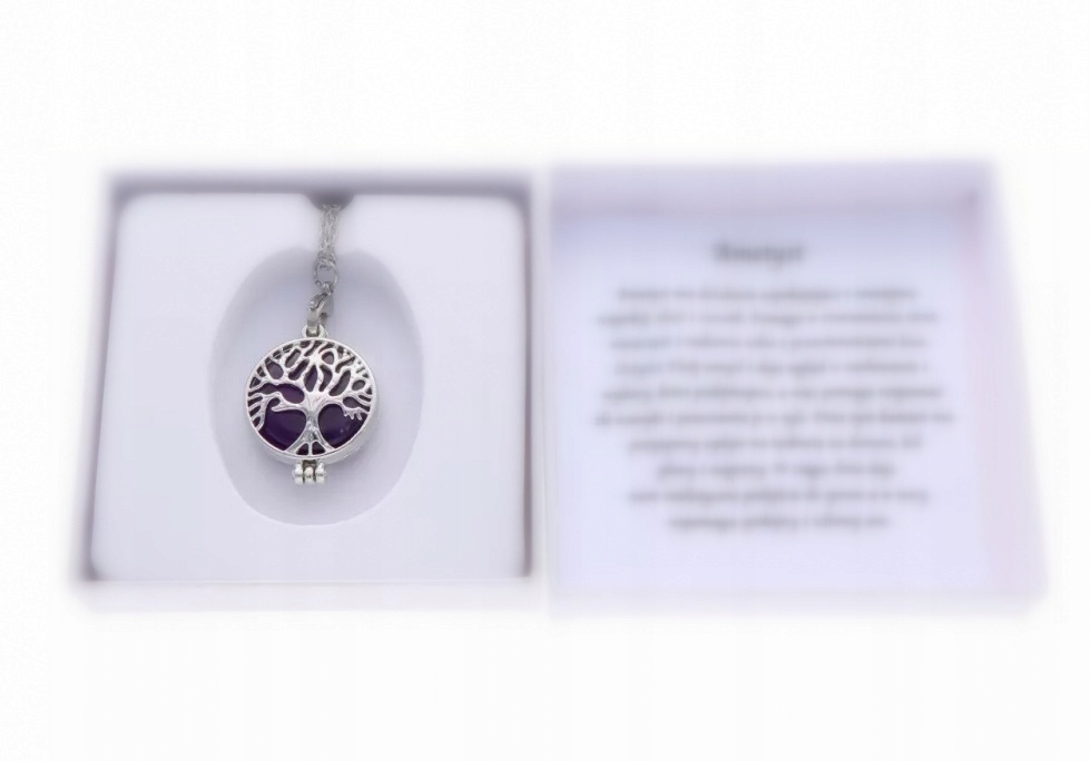 Ametystový Přírodní Náhrdelník, Přívěsek, Parfémovka, Strom Života, Střízlivost Zenu
