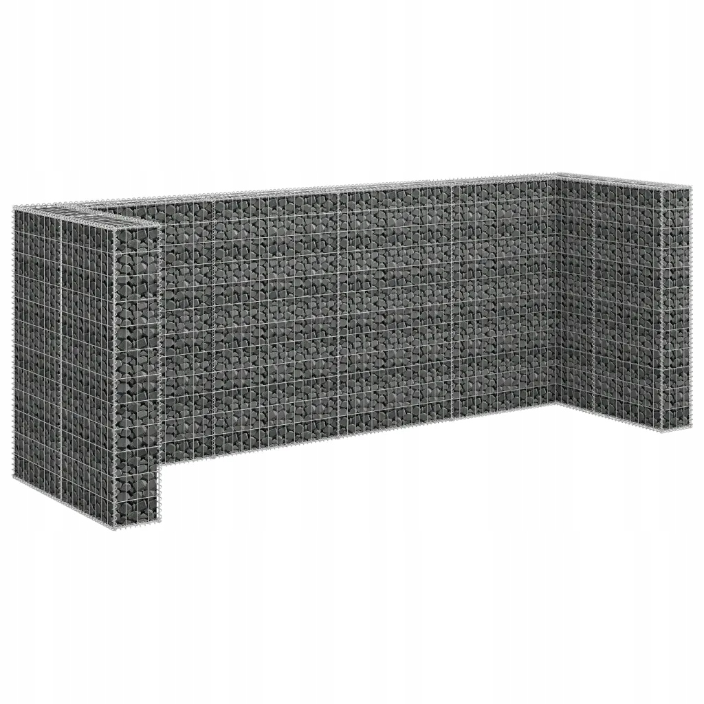 Levně Gabionový obal na odpadkový koš, ocel, 320x100x120 cm