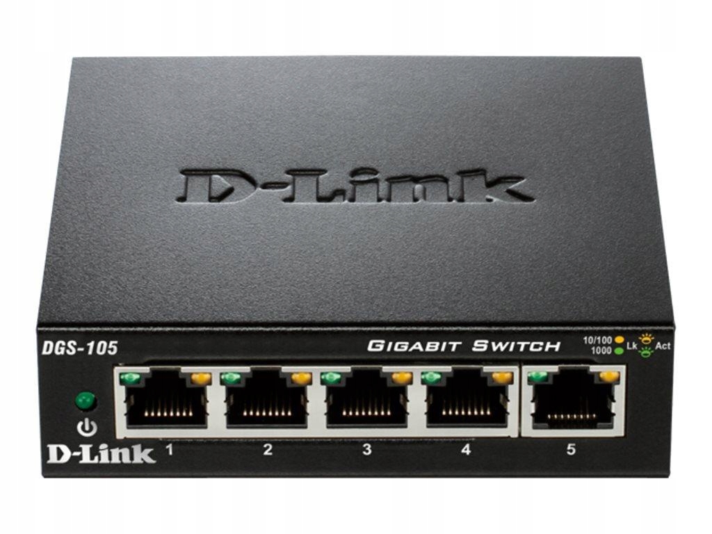 Dlink DGS-105/E D-Link 5-port 10/100/1000 Gigabit Metal Housing Desktop