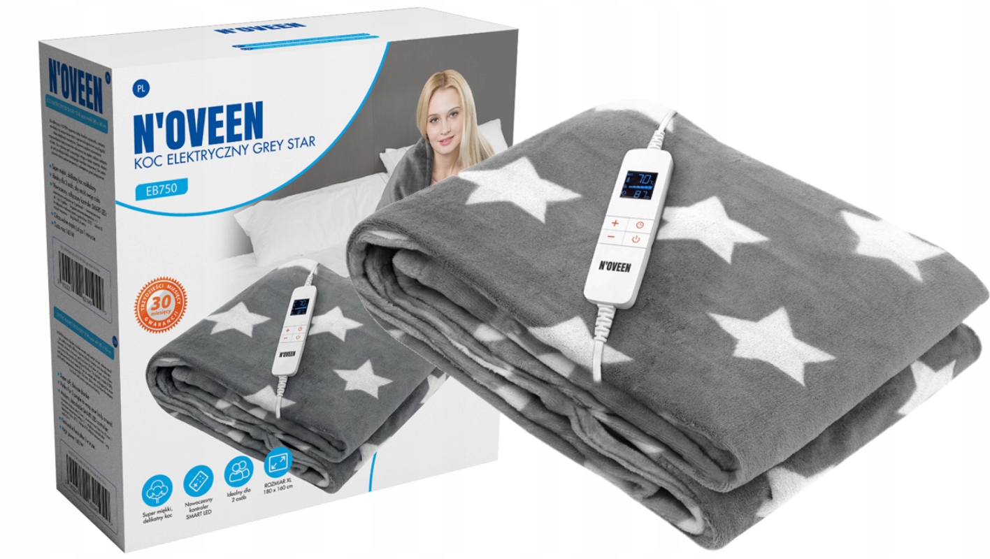 

Duży Super Koc Elektryczny Noveen 180X160 Star
