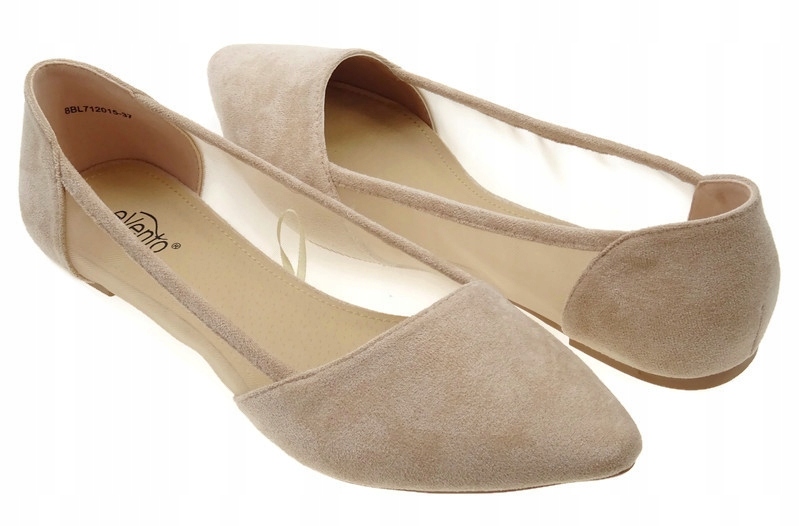 Baleríny Béžové Ekokůže vel. 38 Balerínka Nazouvací Síťka Dárek