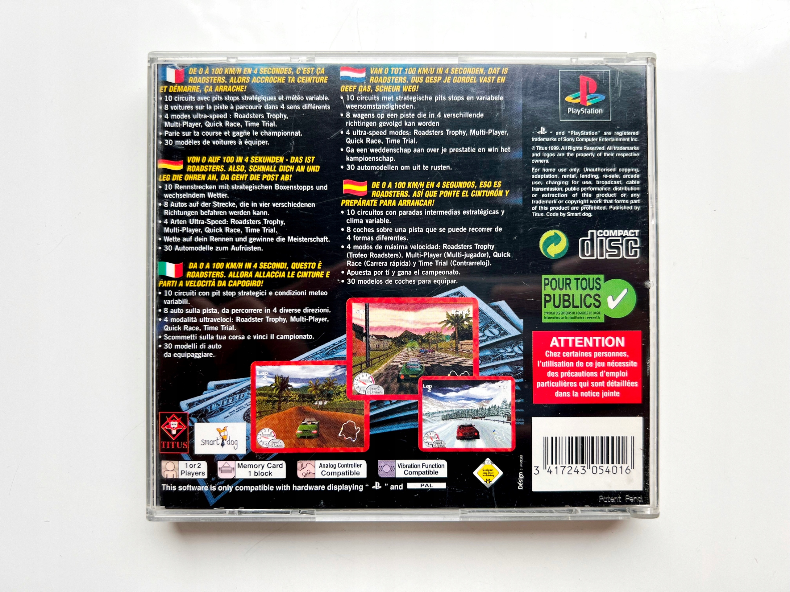 *** ROADSTERS PS1 PSX PSONE PLAYSTATION *** Platforma Sony PlayStation (PSX)