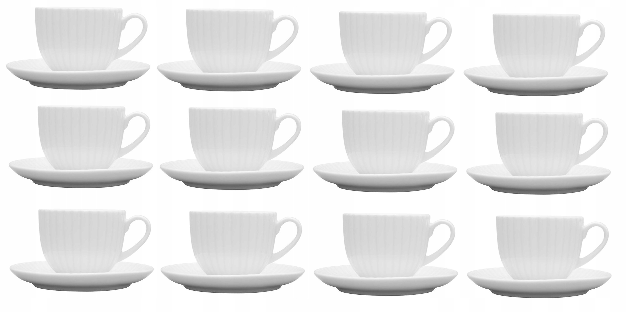 LUBIANA DAISY BIAŁA 12 X FILIŻANKA 200 ML + SPODEK