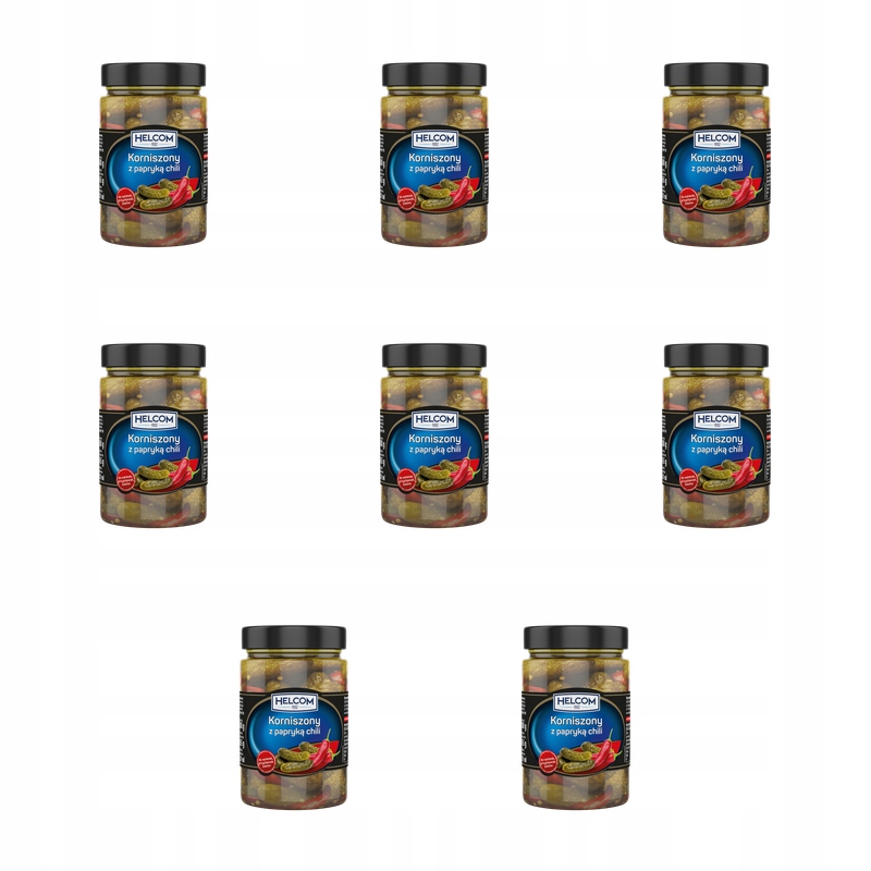 Kořenové okurky s chilli papričkami 327 ml Helcom X8