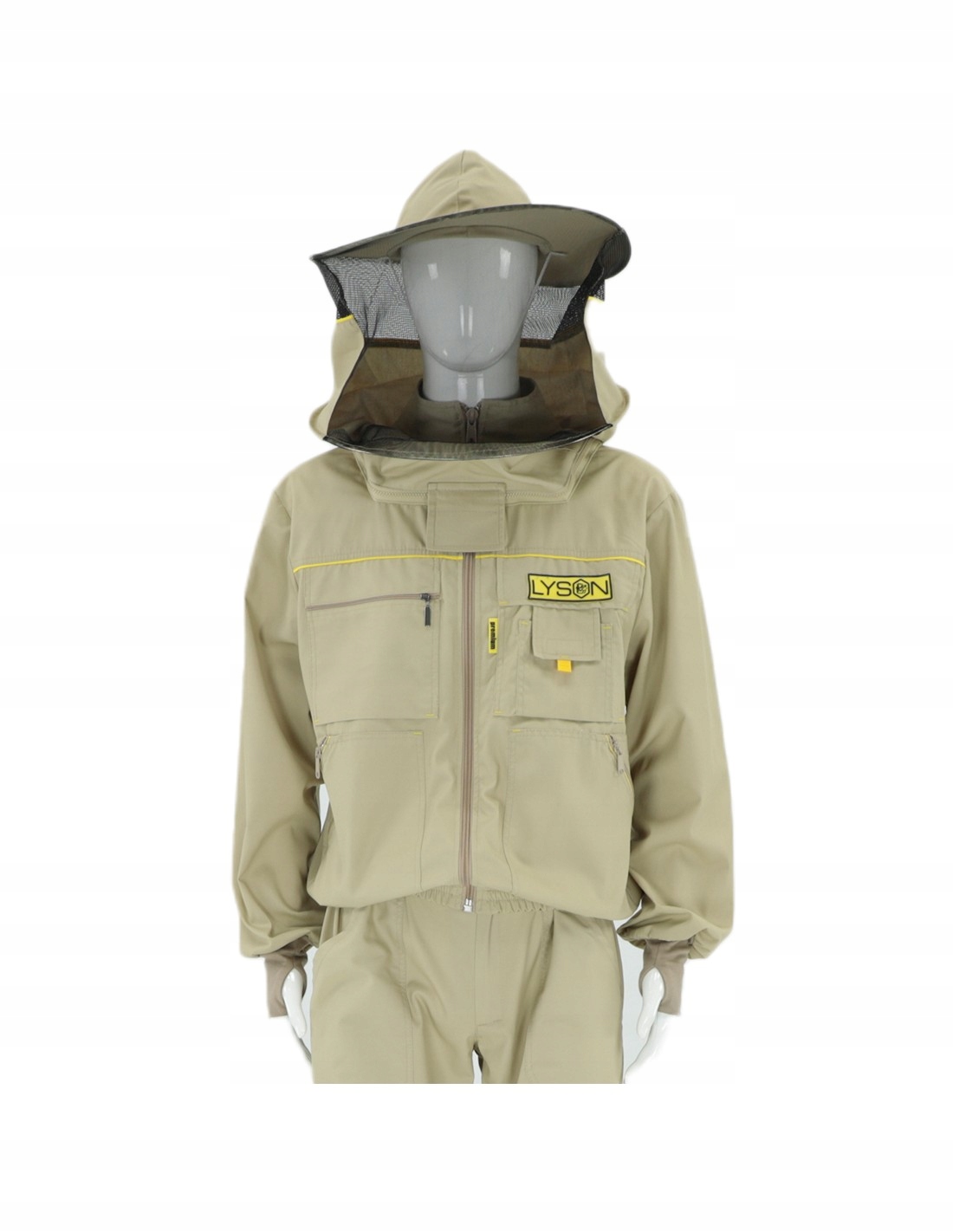 Rozopínateľná včelárska mikina s klobúkom „s“ Premium