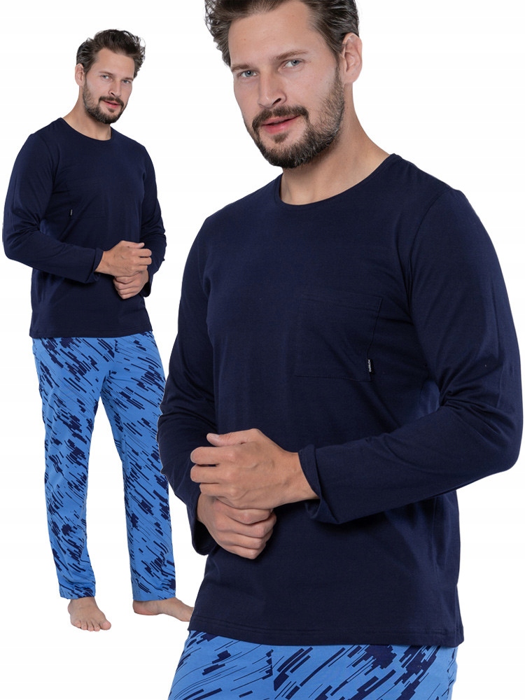 Hotberg Egon dlouhé jednoduché pánské pyžamo [granátové] M
