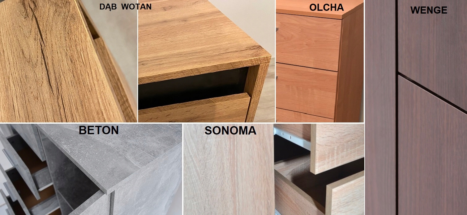 014-051 KOMODA B1d3s/100 cm - CZARNY Głębokość mebla 35 cm