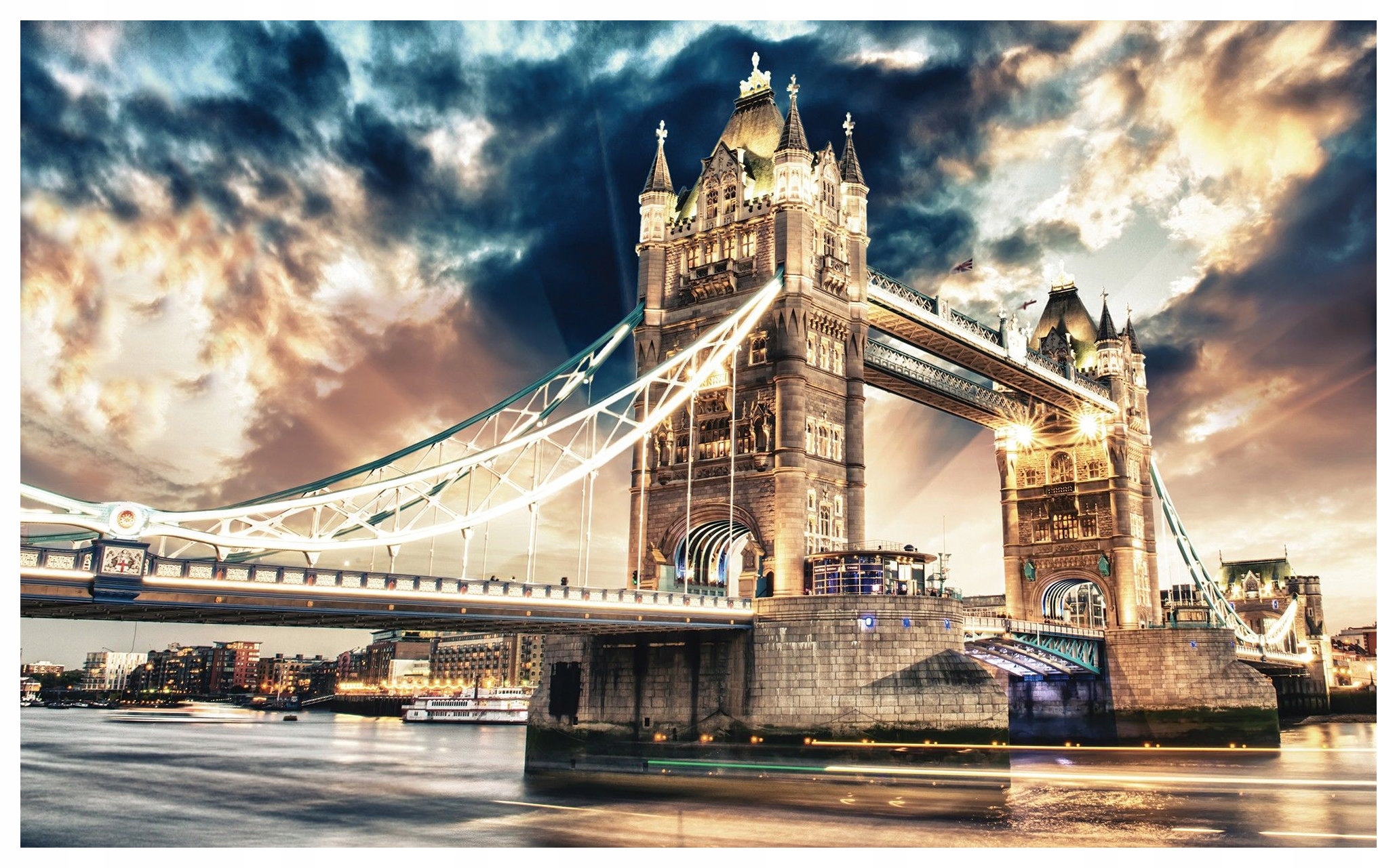 Vliesová fototapeta Tower Bridge noční krajina Londýn 254x184 lepidlo