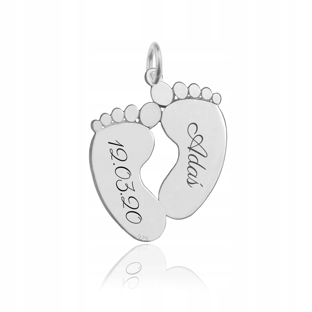 

Wisiorek Stopki Dla Mamy Srebro 925 Grawer