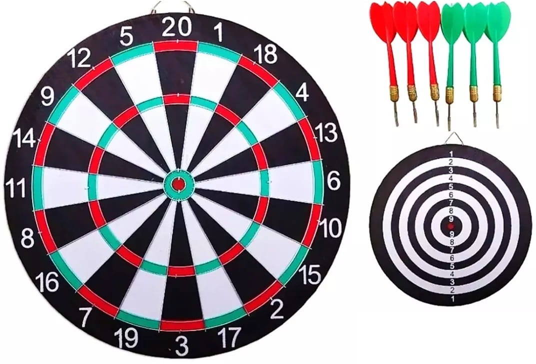 DART TARCZA GRA W RZUTKI ZRĘCZNOŚCIOWA DWUSTRONNA DREWNIANA 30 CM Model DART