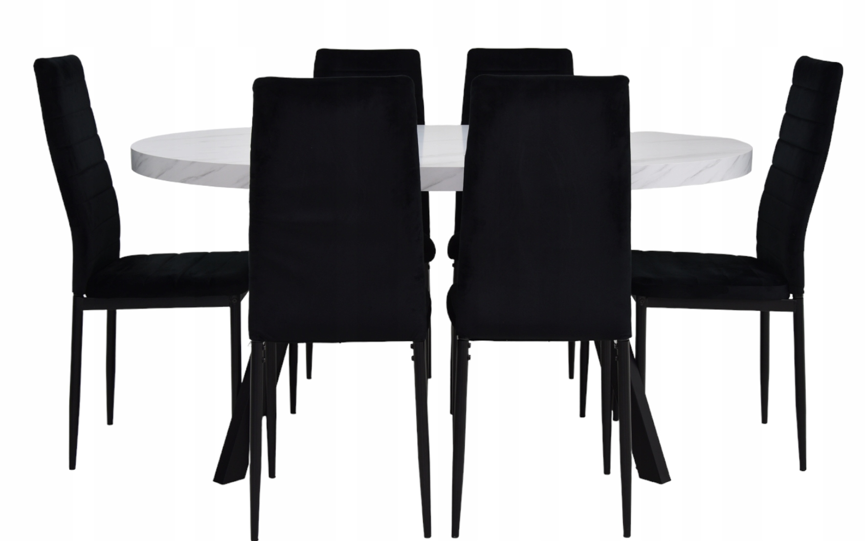 ZESTAW MEBLI DO JADALNI, SALONU MARMUR I CZERŃ Marka Idea Home