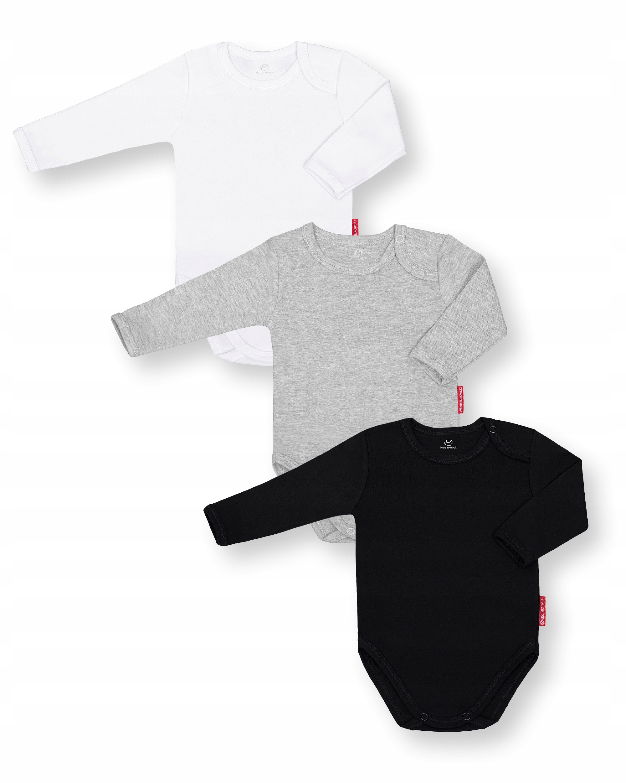 

3-PACK Body Długi Rękaw 100%BAWEŁNY Bezniklowe 134