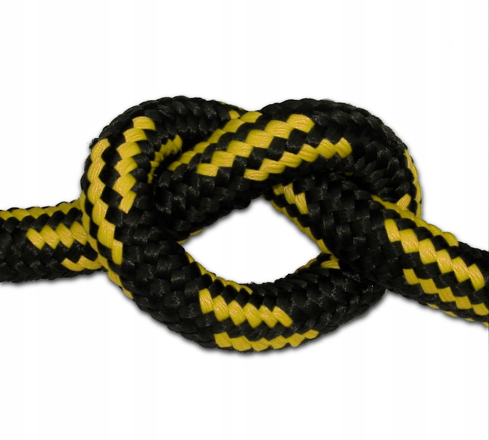 Lina pleciona Polipropylenowa 12mm czarno-żółta Sznurki24