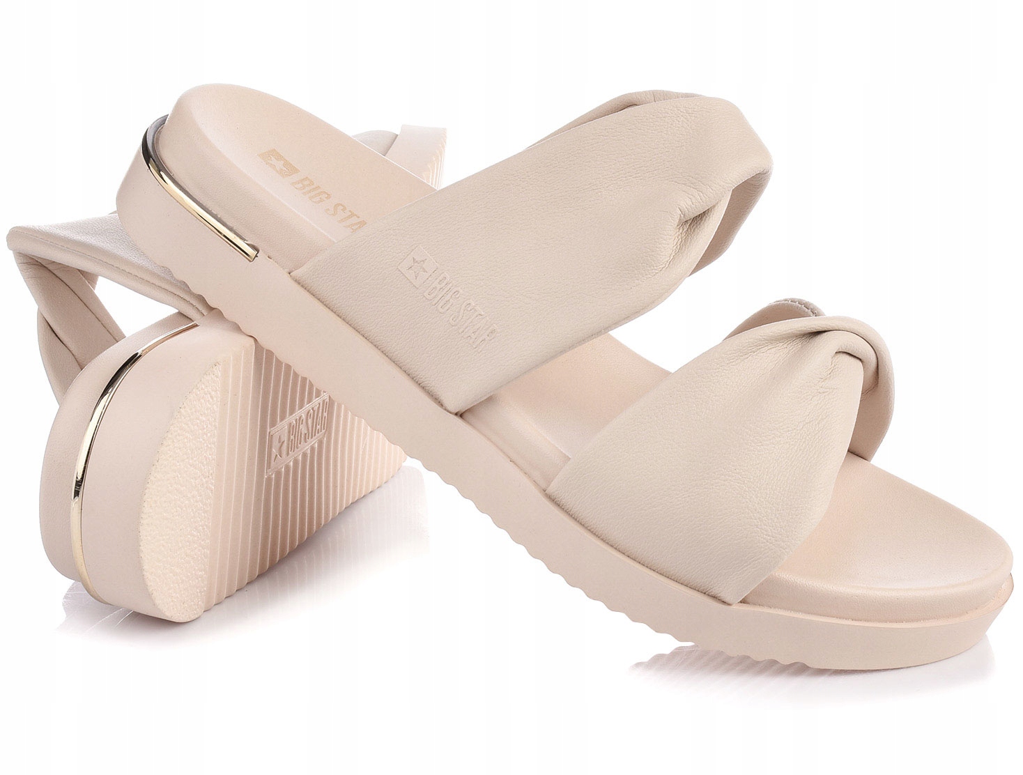 BIG STAR KLAPKI DAMSKIE WSUWANE NA LATO NUDE 40 Rozmiar 40