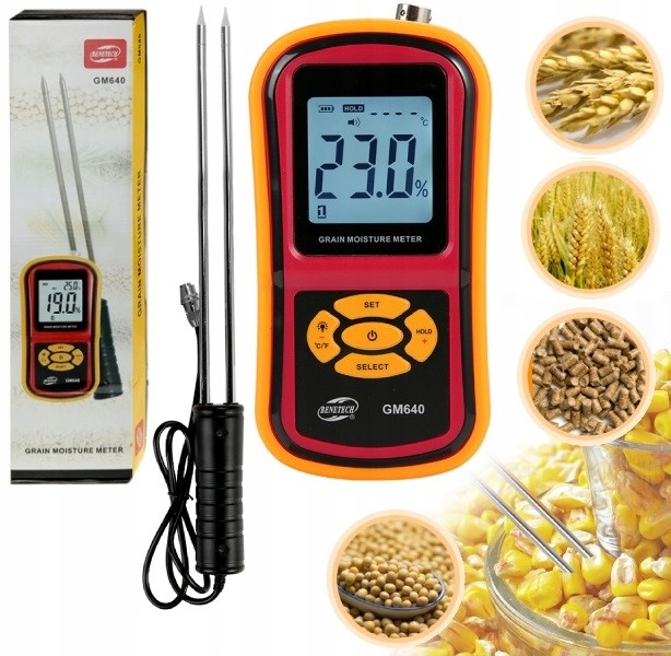 MIERNIK WILGOTNOŚCI ZIARNA ZBOŻA RZEPAKU PSZENICY PASZY WILGOTNOŚCIOMIERZ
