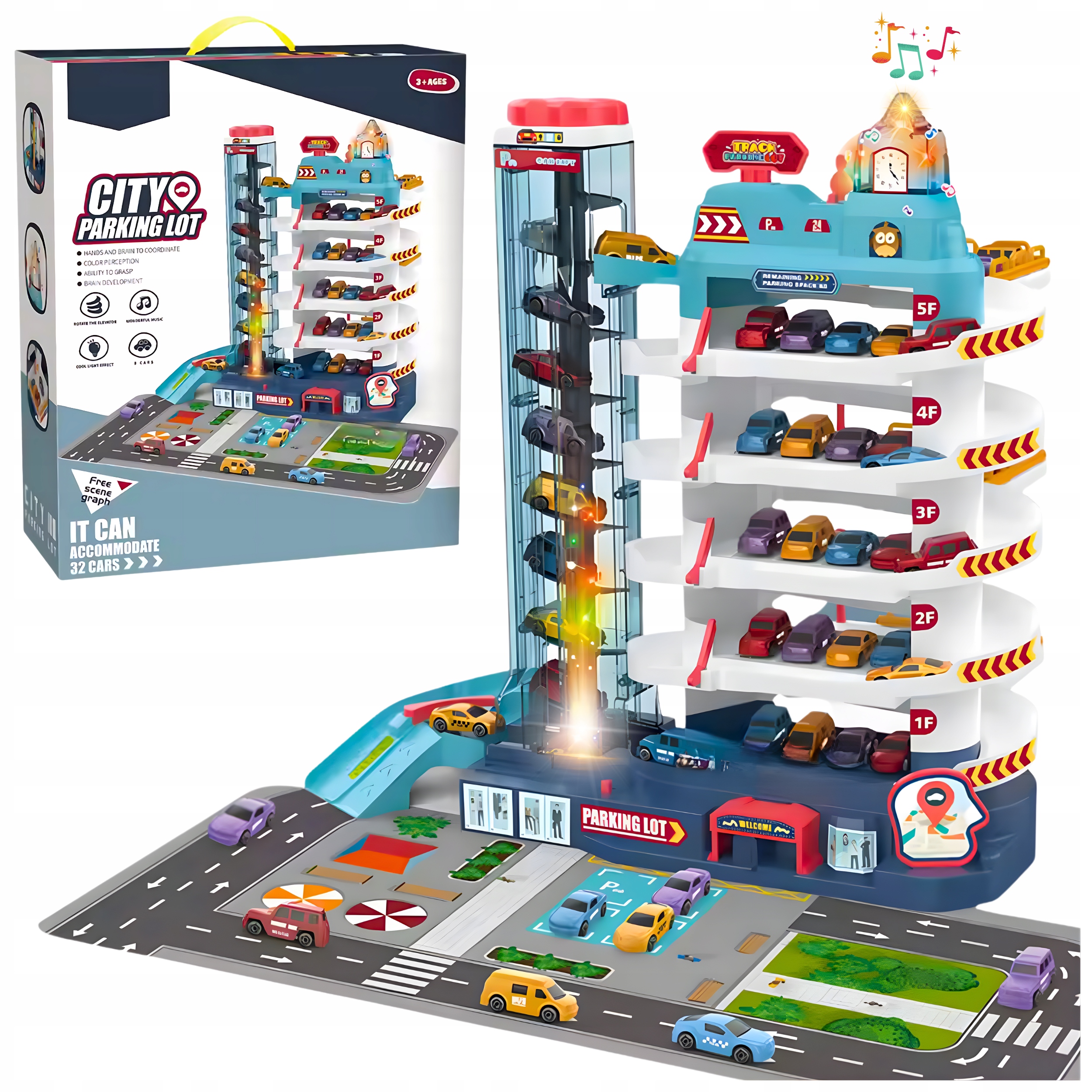 MEGA TOR SAMOCHODOWY PARKING GARAŻ CITY 5 POZIOMÓW RUCHOMA WINDA ŚWIATŁA