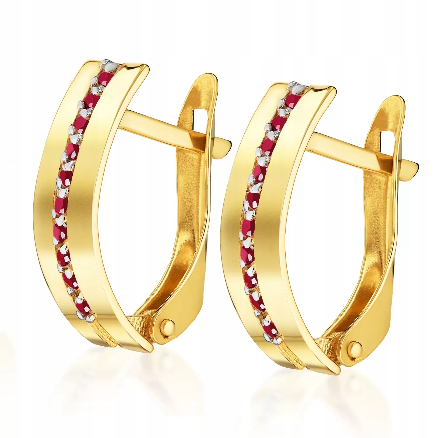 Náušnice 585 zirkony kameny anglické zapínání jako dárek