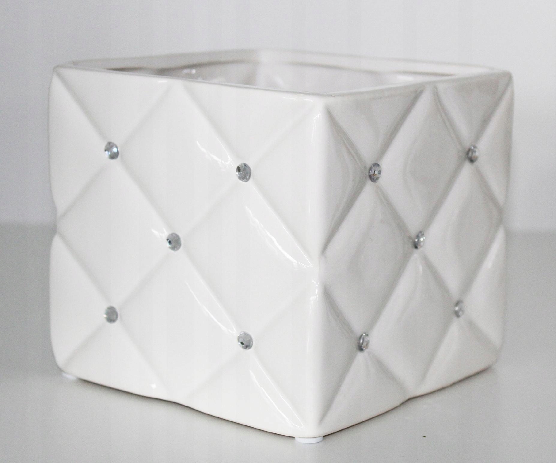 Doniczka osłonka ceramiczna biała DEcodomi Marka DEcodomi