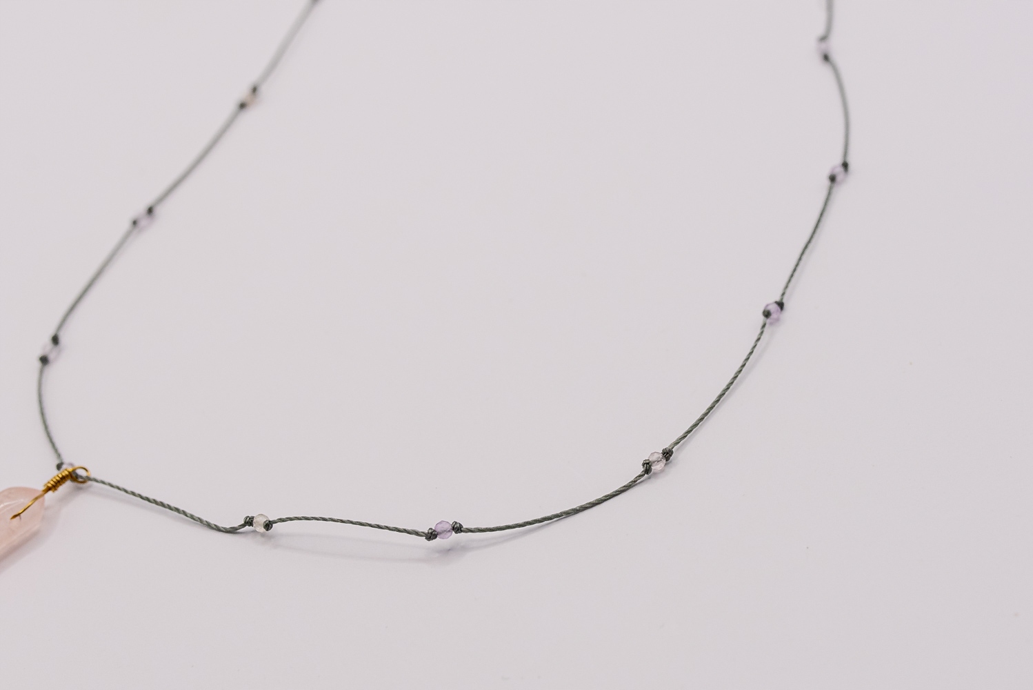 Wisiorek grot z Kwarcem Różowym i Ametrynem Płeć kobieta